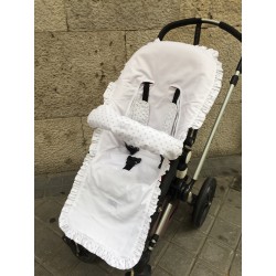 FUNDAS BUGABOO CON VOLANTE Pique blanco con volante estrellas