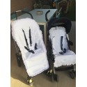 FUNDAS BUGABOO CON VOLANTE Pique blanco grande y volante plumeti