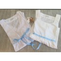 CONJUNTO DE CAMISON DE LACTANCIA Y BATA EN PLUMETI AZUL Estrellas
