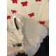 Funda de verano Maxi-cosi pique blanco con volante de tira bordada con capota