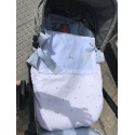 Colcha tapa cubrepies de capazo reversible con relleno extraible y babitas incluida