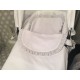 Colcha/tapa de capazo reversible Pique blanco volante gris
