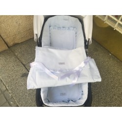 Colcha/tapa de capazo reversible Pique mil rayas