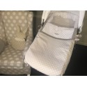 Colcha tapa cubrepies de capazo reversible con relleno extraible y babitas incluidancluida