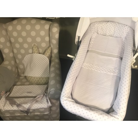 Cubrecapazo Bugaboo Pique blanco estrellas gris