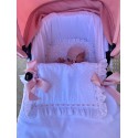 Colcha tapa cubrepies de capazo reversible con relleno extraible y babitas incluida