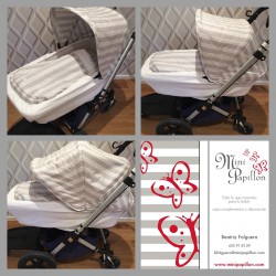 Capota bugaboo extensible raya y estrella gris